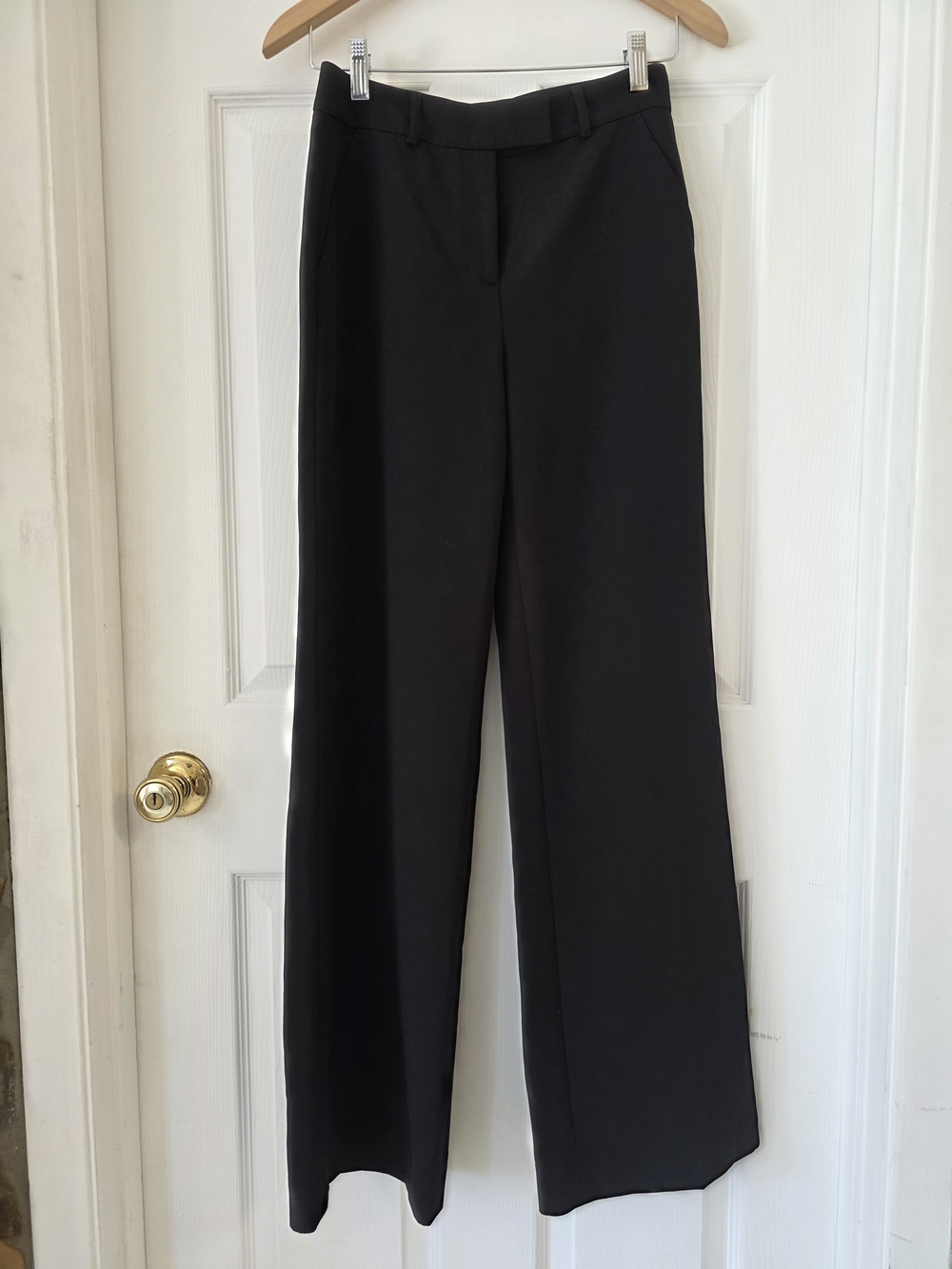 White House Black Market Black Wide-Leg Trousers Size 0
